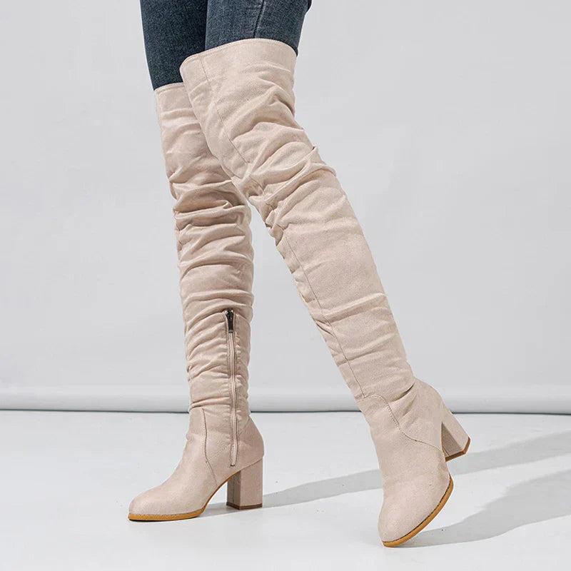 Botas por Encima de la Rodilla para Mujeres de Kira | Diseño con Tacón, Sofisticación Audaz