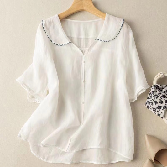 Esme Women's Linen Top - front view