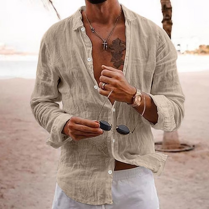 Rufus Men's Linen Shirt - front view