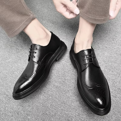 Gray Men's Oxfords - fabric and finish detail