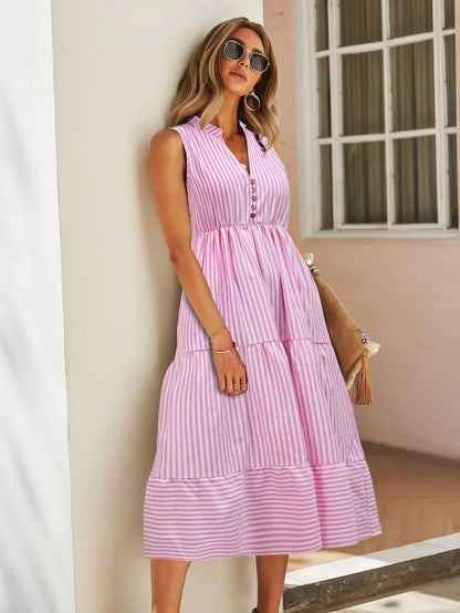 Freya Women's Striped Dress - back view