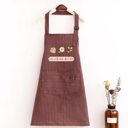 Ember Plaid Apron - fabric and finish detail