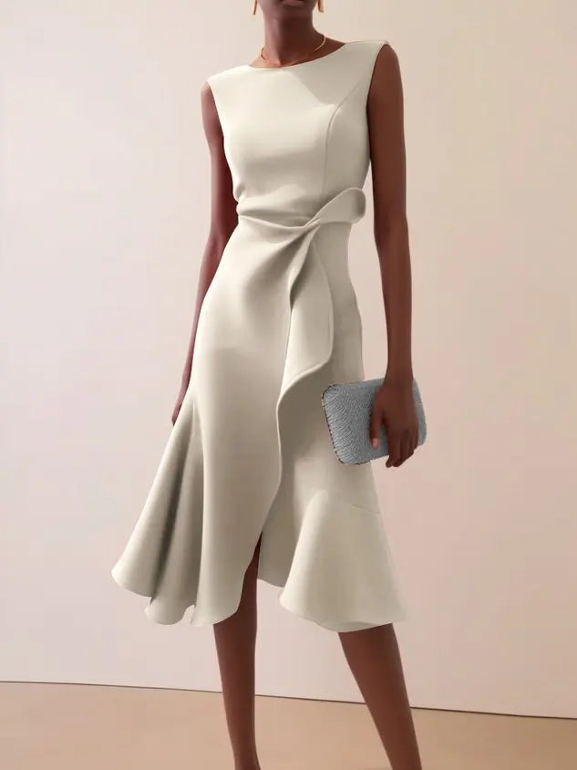 Tamsin Women's Asymmetric Midi Dress - flat lay