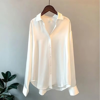 Nora Women's Satin Blouse - back view