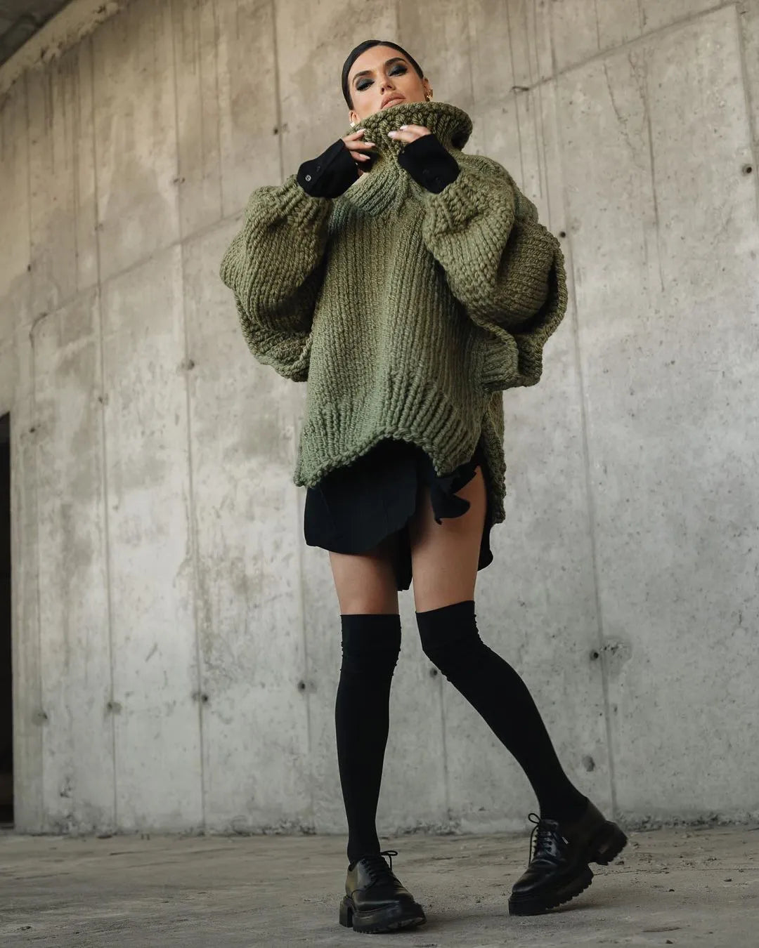 Uma Women's Oversized Sweater - shown in use