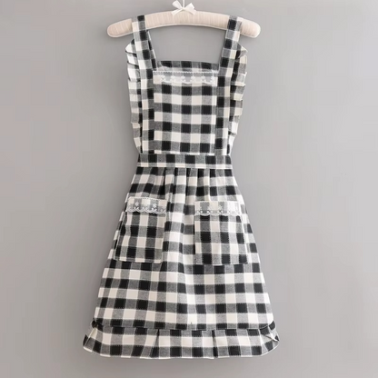 Ember Plaid Apron - front view