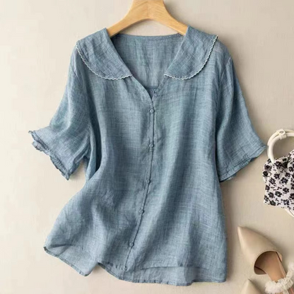 Esme Women's Linen Top - back view