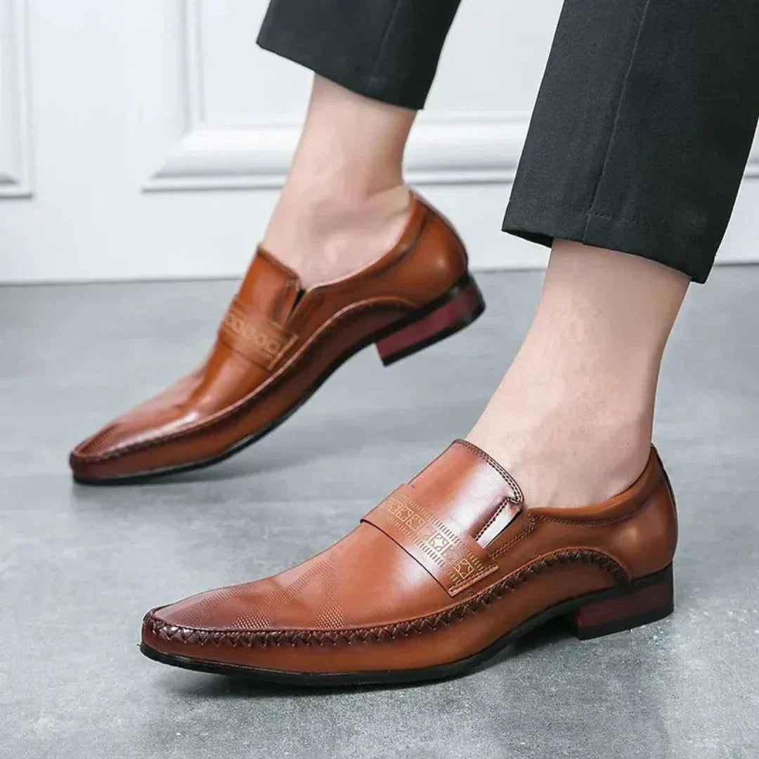 Ivor Men's Block Heel Loafers - styled view