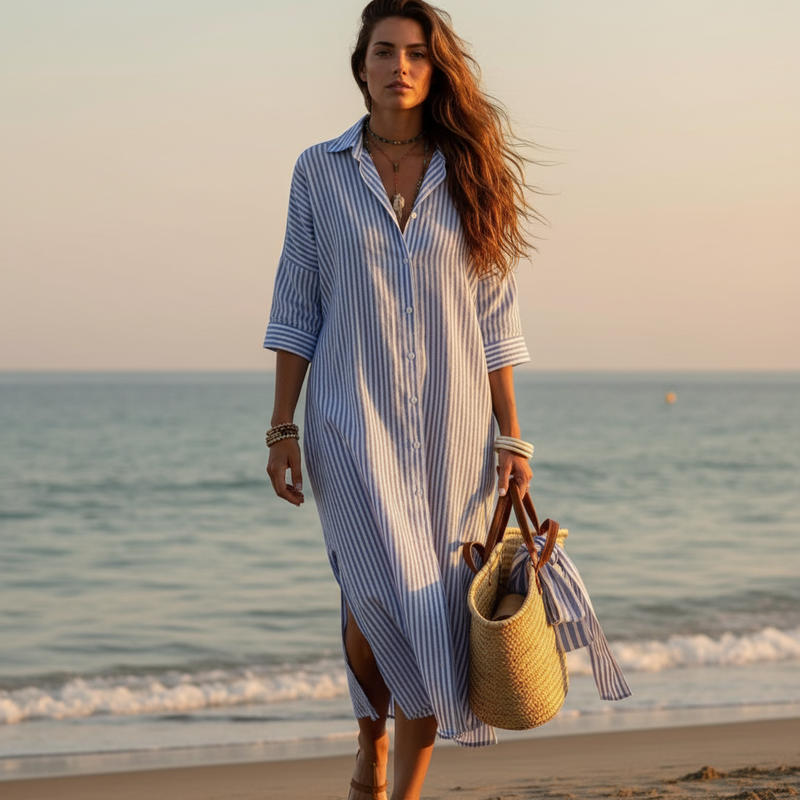 Robe élégante pour femmes | Ourlet asymétrique, tissu doux et respirant