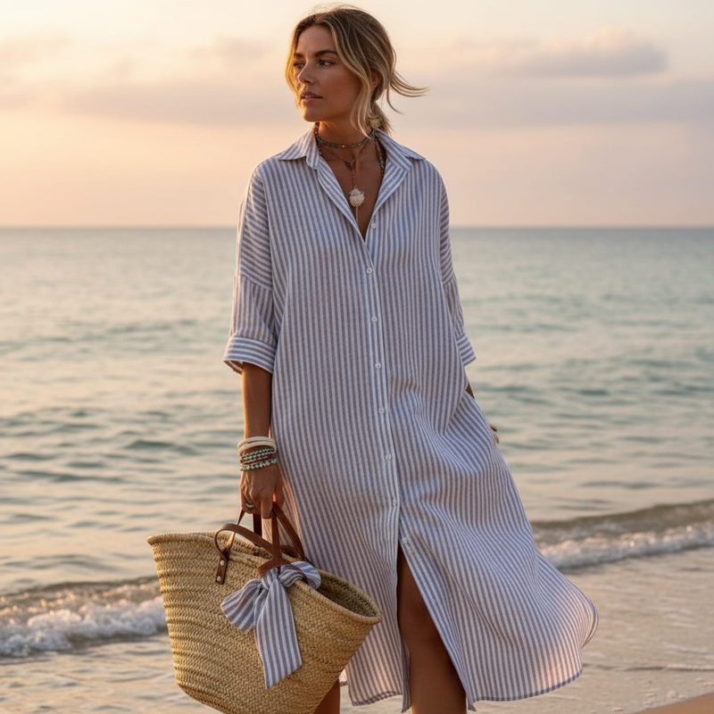 Robe élégante pour femmes | Ourlet asymétrique, tissu doux et respirant