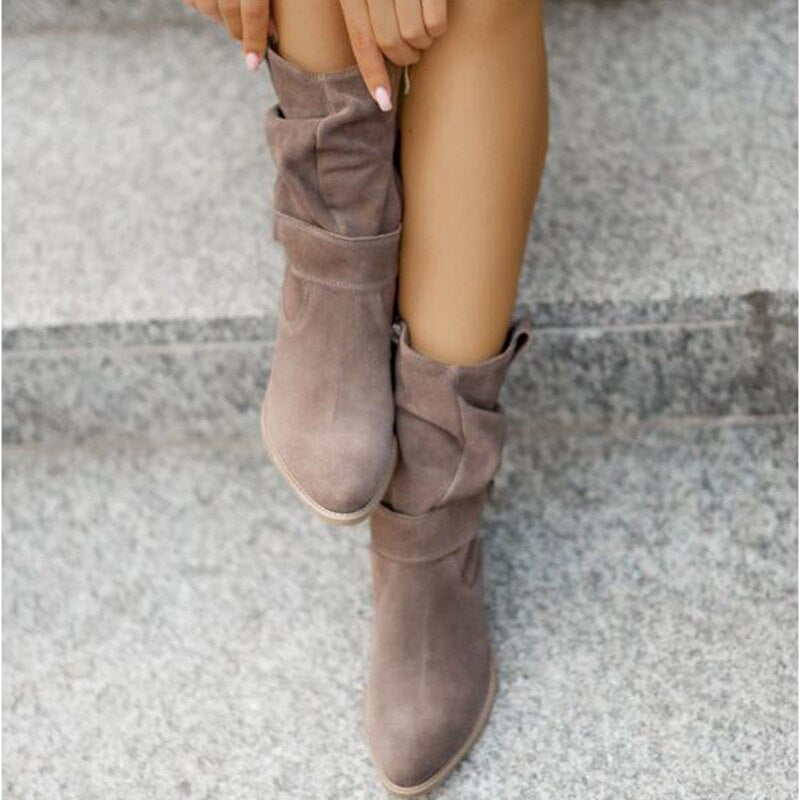 Kaia Women's Suede Ankle Boots - close-up detail