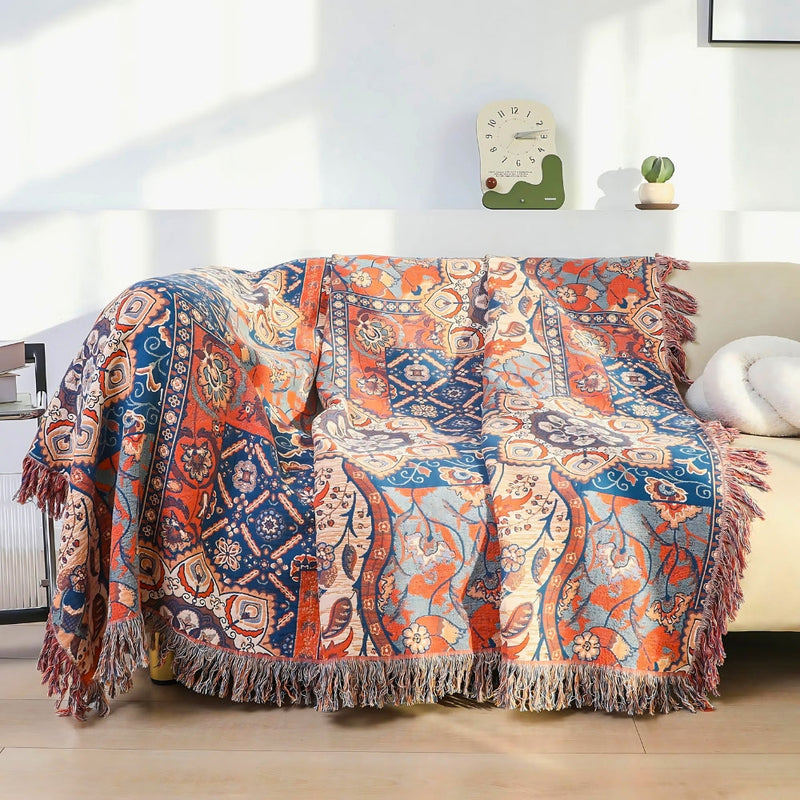 Linden Solea Floral Jacquard Cotton Throw Blanket | Cotton, Jacquard