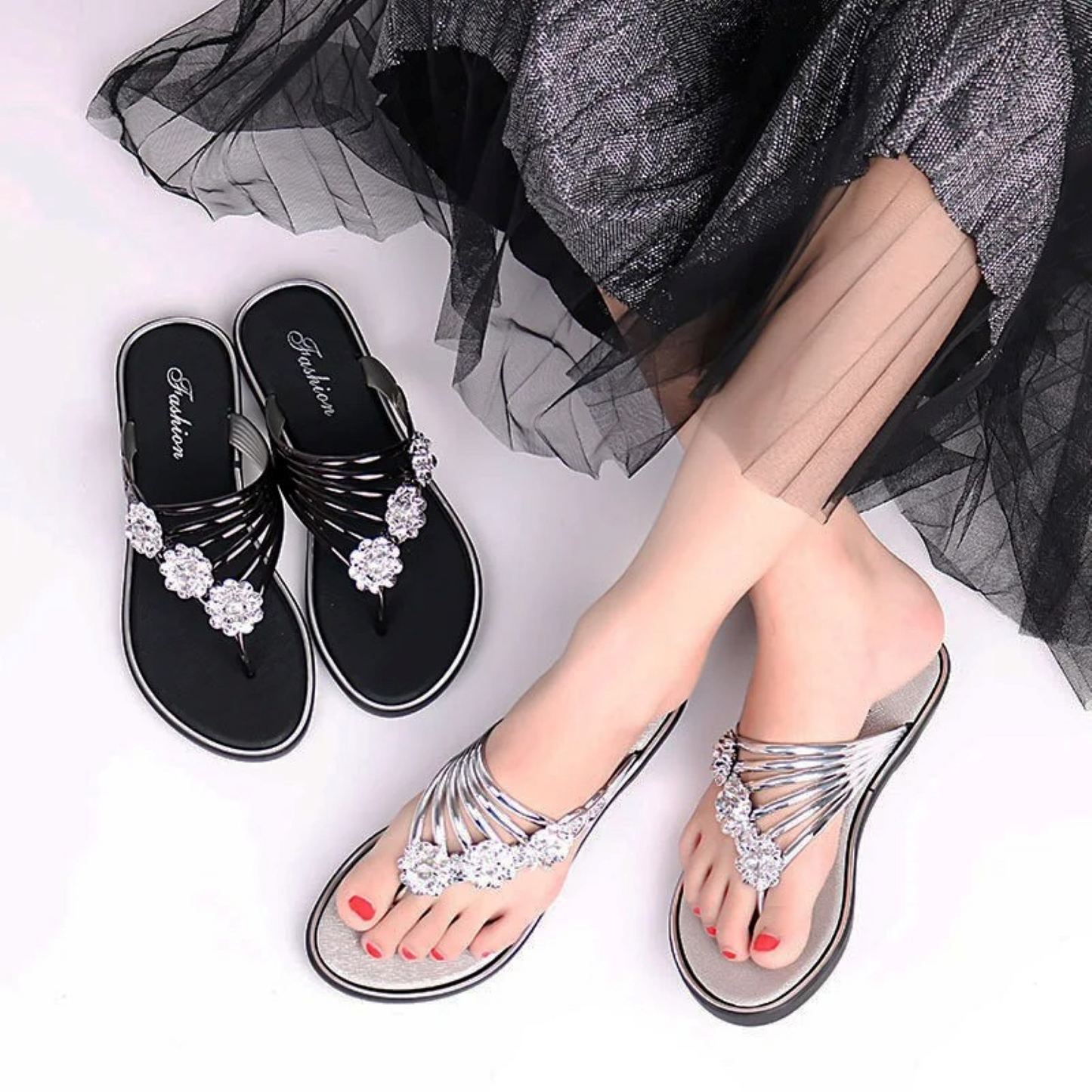 Lila Women's Floral Sandals - back view