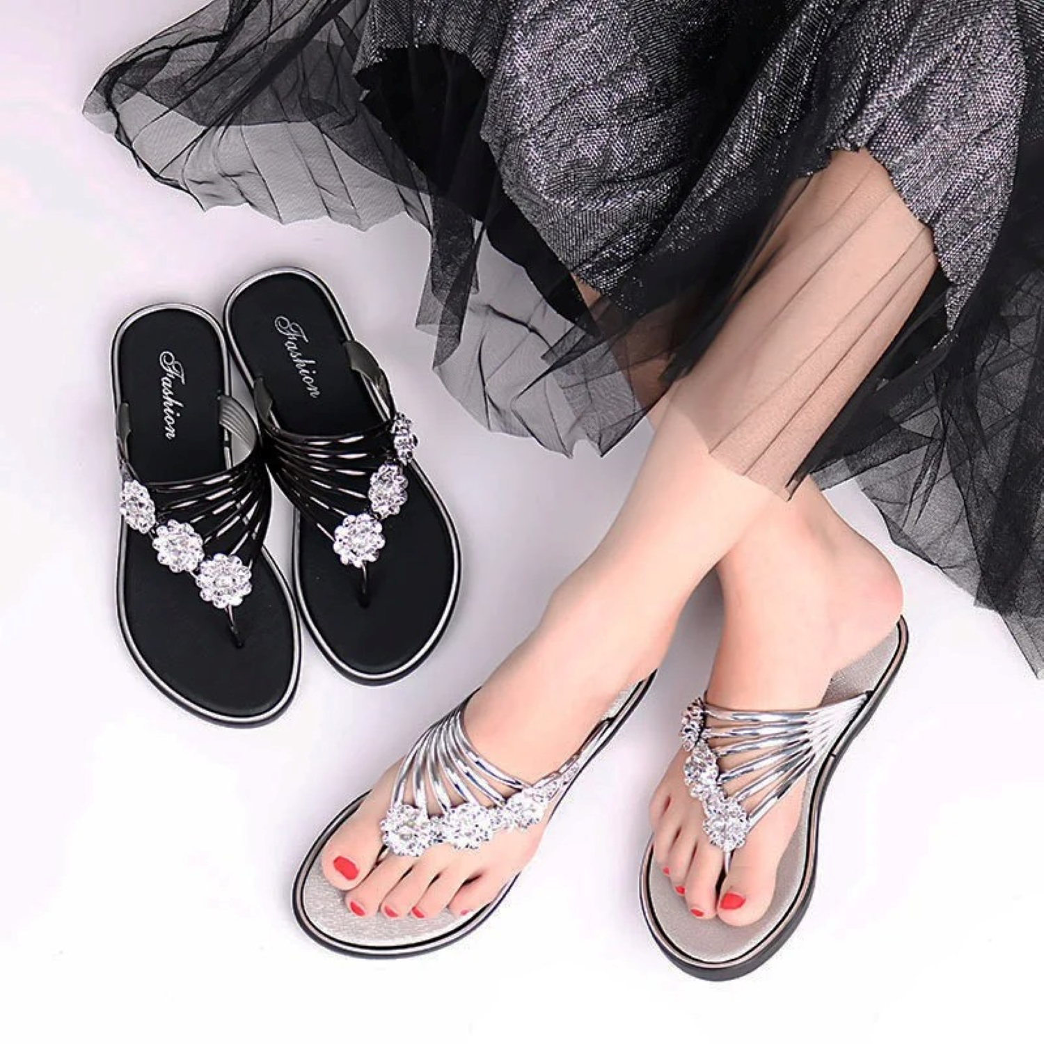 Lila Women's Floral Sandals - back view