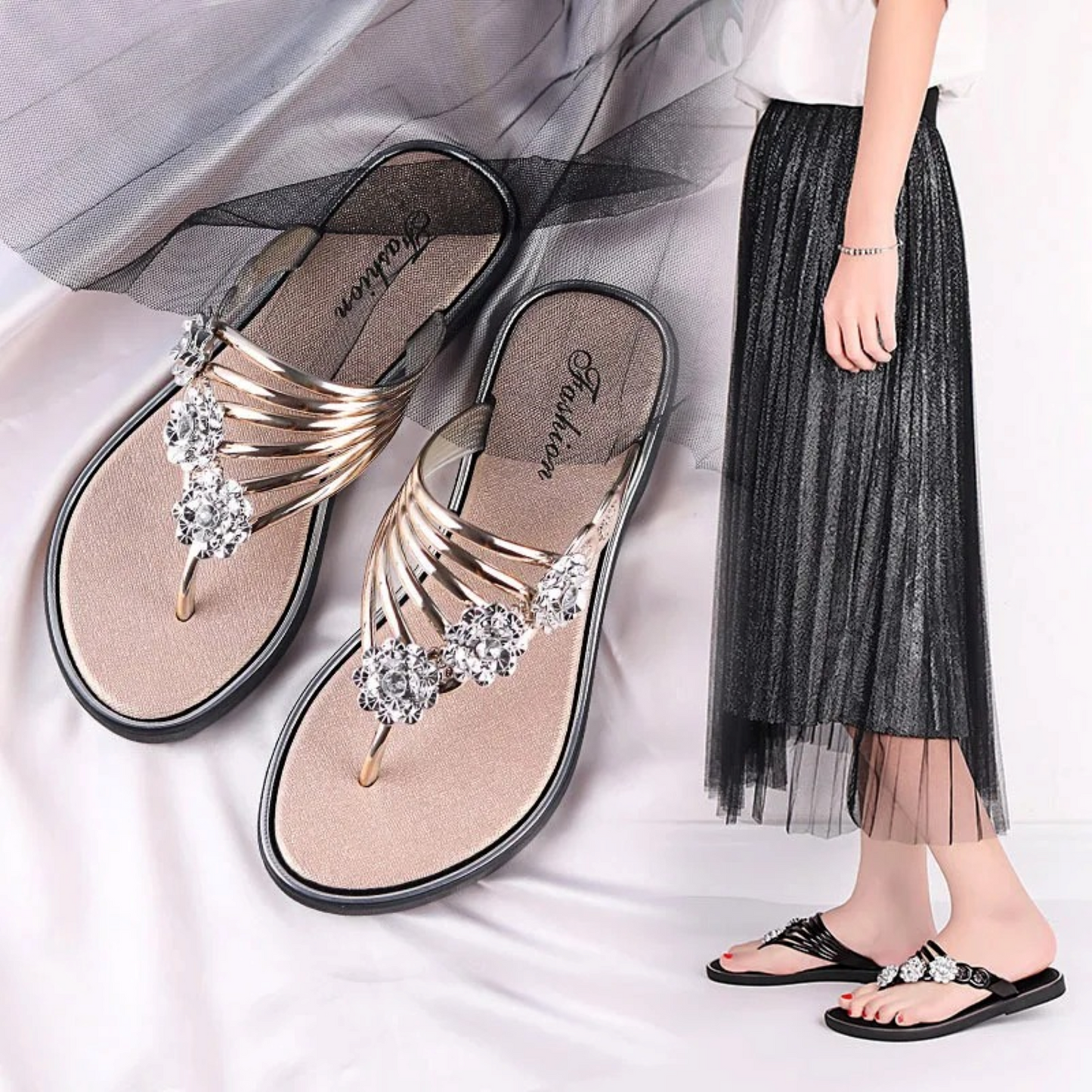 Lila Women's Floral Sandals - full-length view