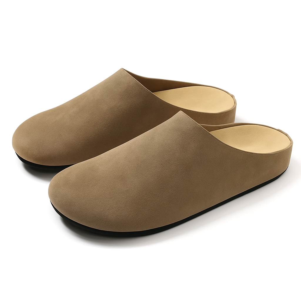 Uma Women's Suede Slippers - styled view