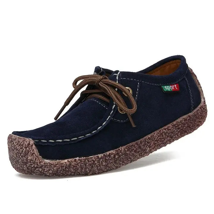 Wren Women's Suede Flats - full-length view
