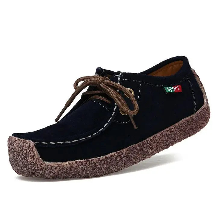 Wren Women's Suede Flats - close-up detail