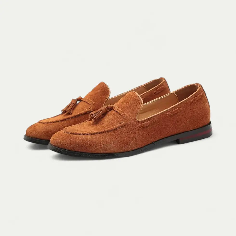 Tobias Men's Satin Loafers - fabric and finish detail
