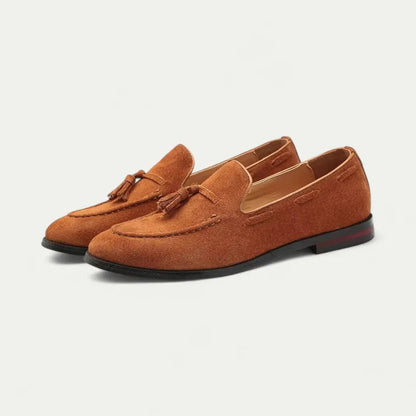 Tobias Men's Satin Loafers - fabric and finish detail