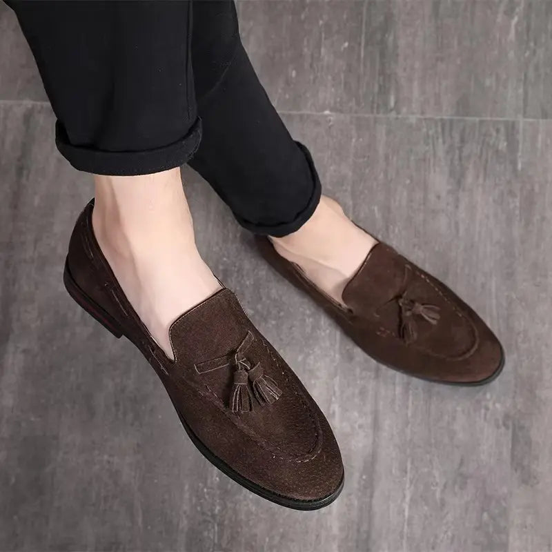 Tobias Men's Satin Loafers - close-up detail
