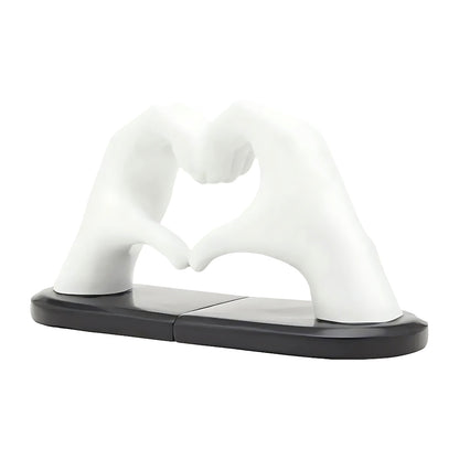 Amora Resin Love Gesture Bookends | Sculpted Hands, Non-Slip Base