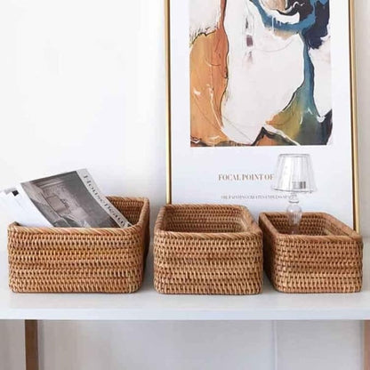 Artisan Rattan Storage Basket | Hand-Woven, Multi-Purpose