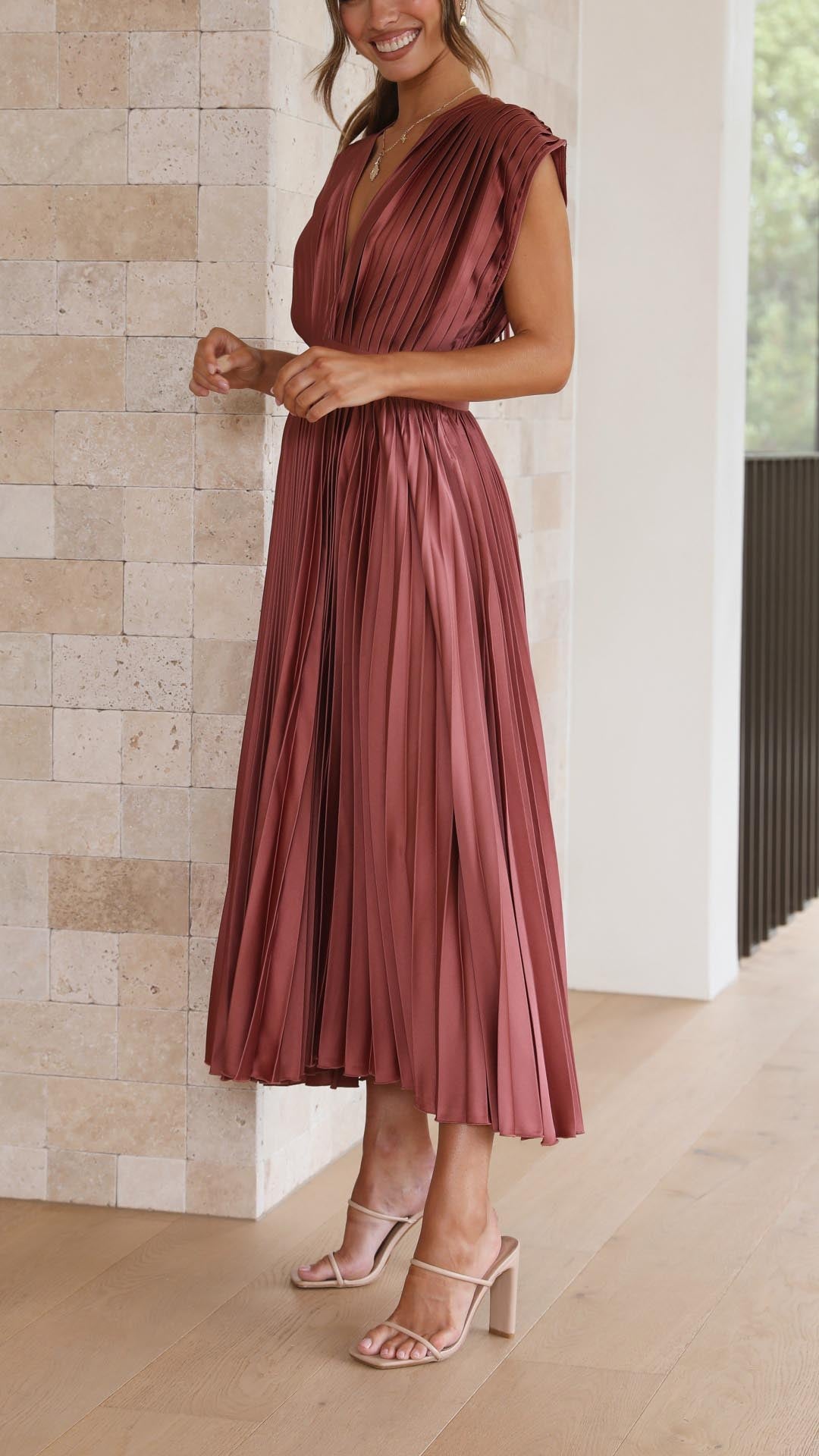 Colette Women's Pleated Maxi Dress - full-length view