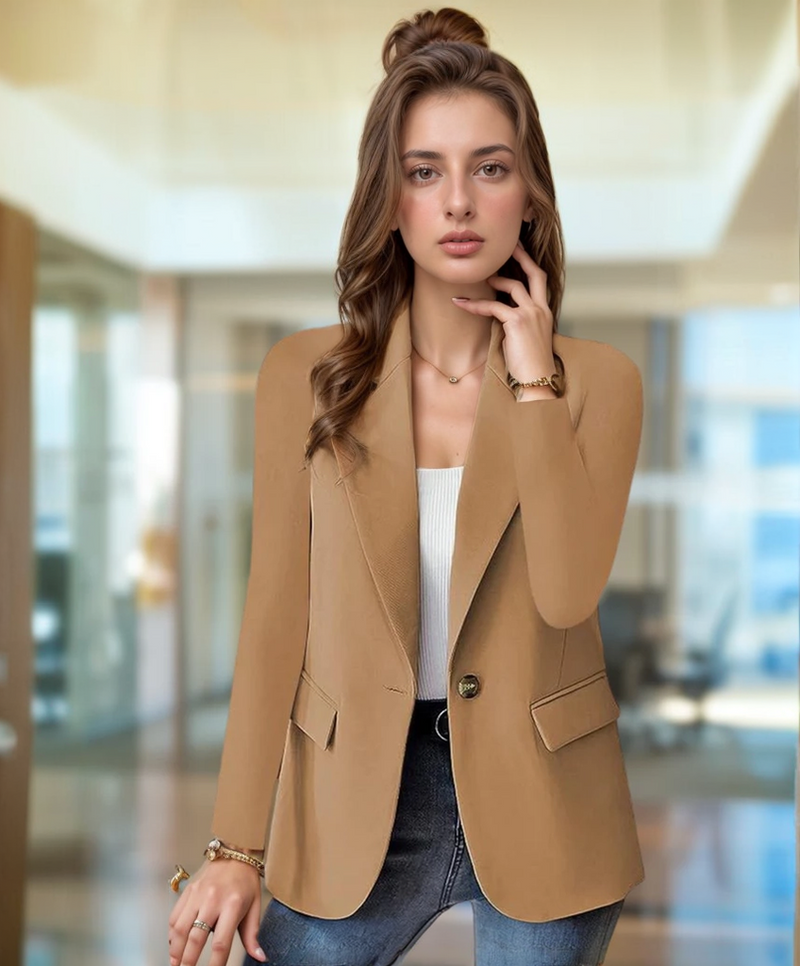 Verity Women's Blazer | White, Beige
