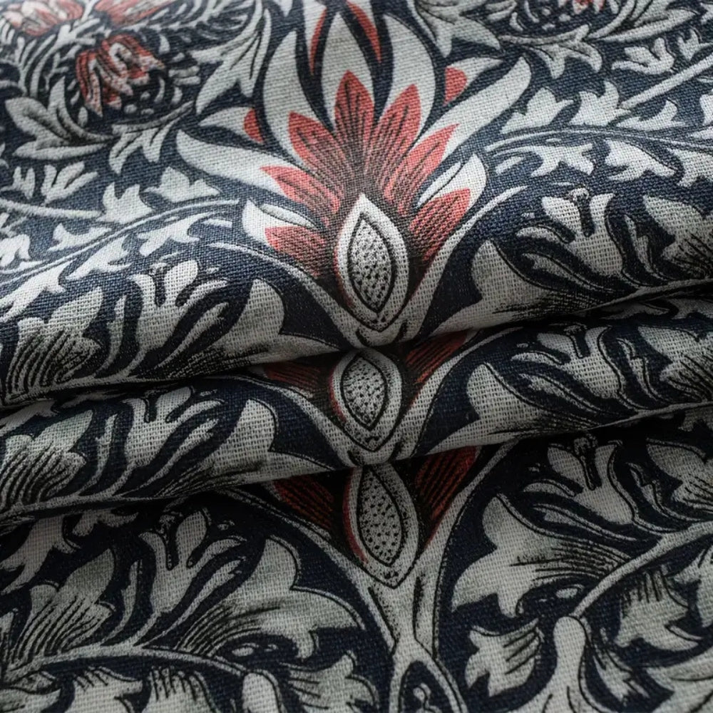 Thistle Ebonleaf Floral Tapestry Curtain | Garden Botanical, Semi-Blackout