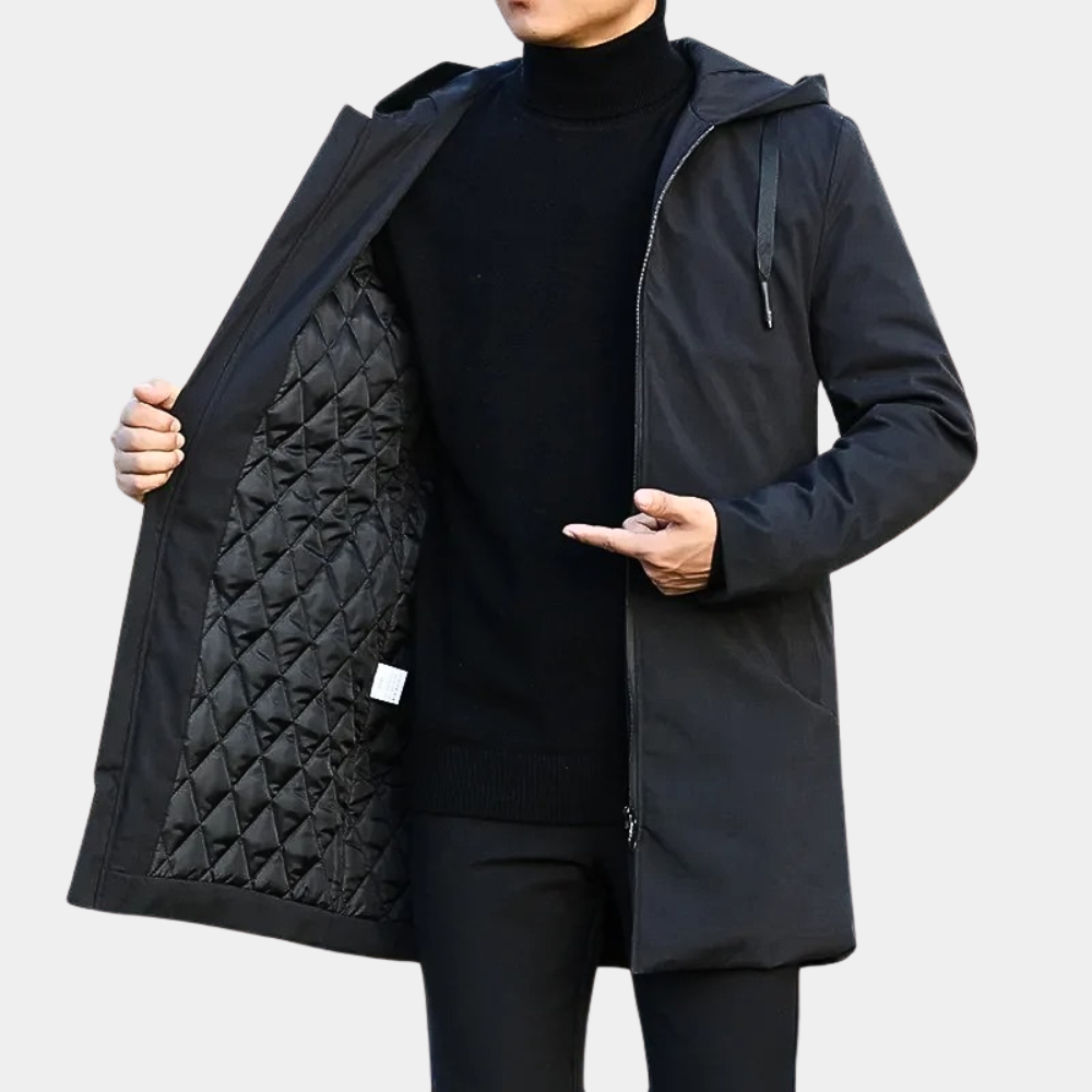 Hollis Men's Quilted Coat - front view