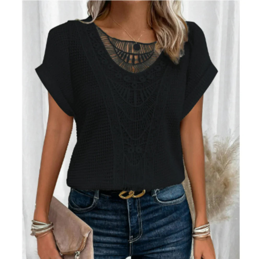 Colette Women's Crochet Top - flat lay
