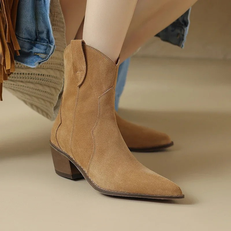 Tamsin Women's Suede Ankle Boots - fabric and finish detail