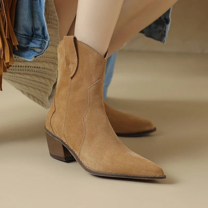Tamsin Women's Suede Ankle Boots - fabric and finish detail