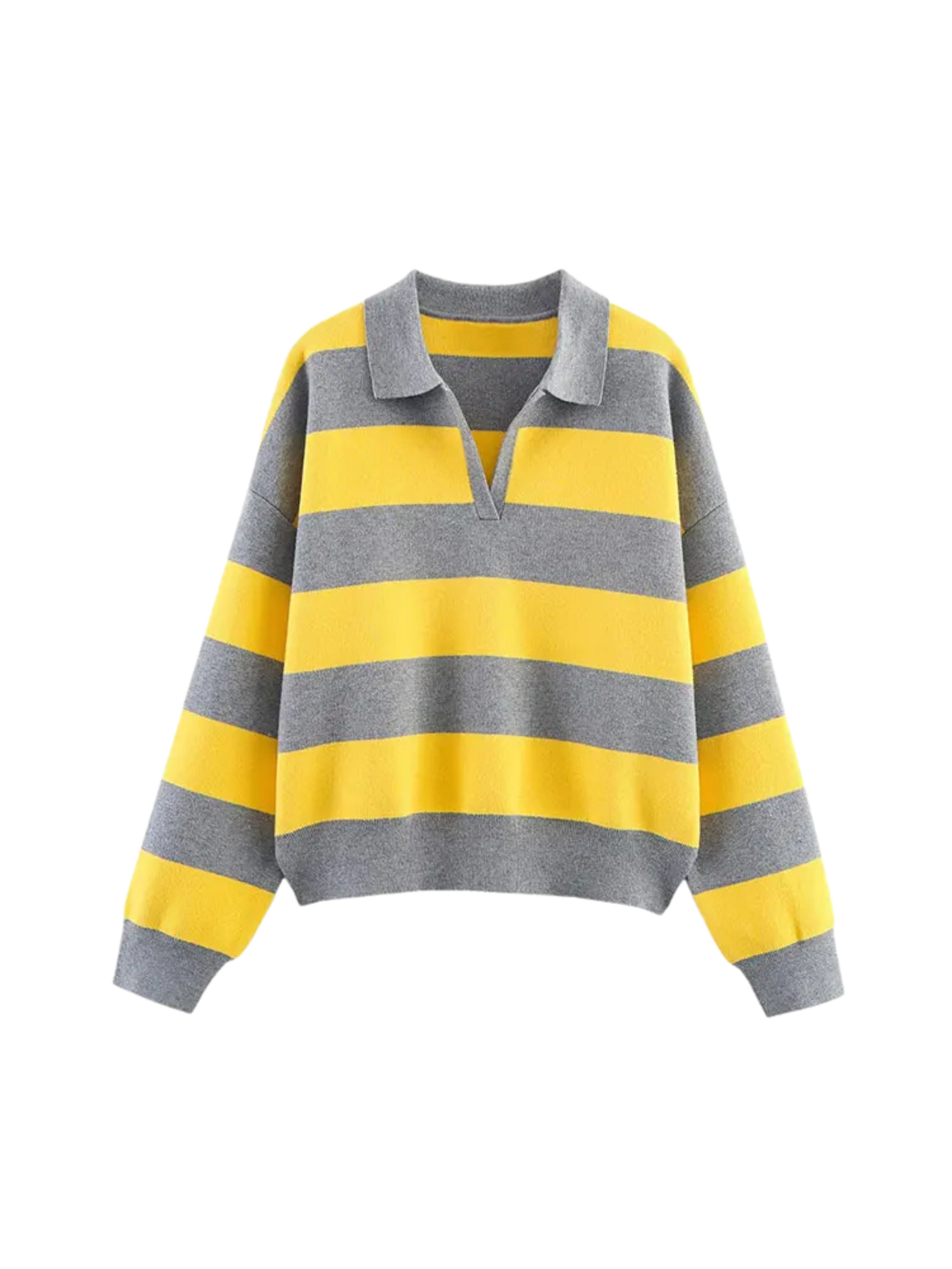 Tallulah Women's Striped Knit Polo - front view