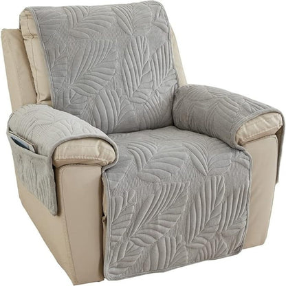 Verdant Leaf Collection | Recliner Chair Cover with Anti-Slip Backing | Stylish Protection for Spills and Stains 4
