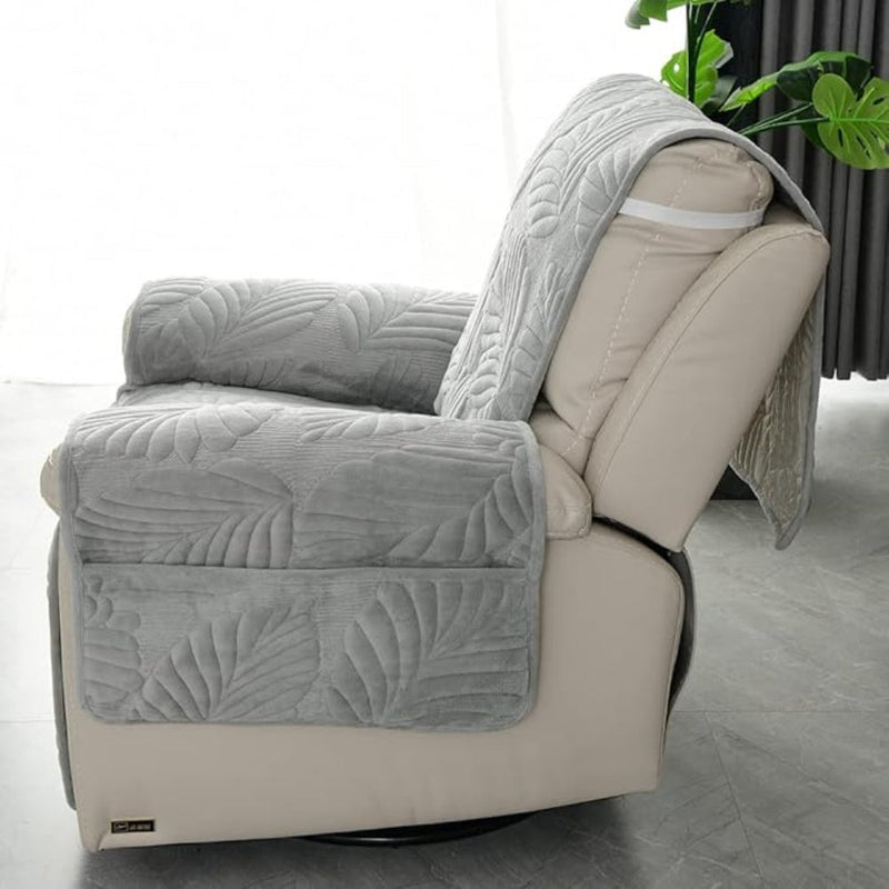 Verdant Leaf Collection | Recliner Chair Cover with Anti-Slip Backing | Stylish Protection for Spills and Stains 8