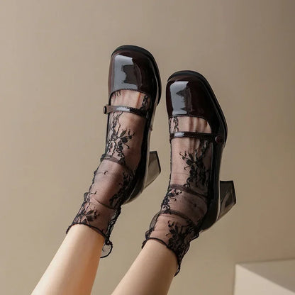 Perla Women's Block Heel Ankle Boots - back view