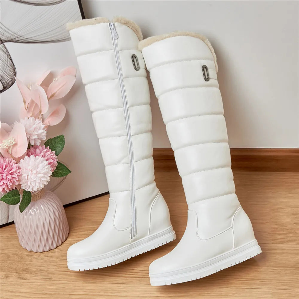 Wendy Women's Knee High Snow Boots | Plush Comfort, Low Heels 6