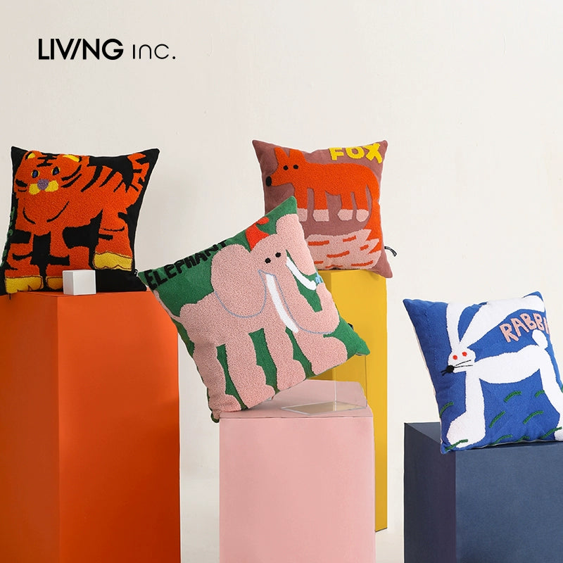 Whimsical Elephant Art | Throw Pillow with Plush Fabric Cover | Decorative Cushion for Cozy Home Decor 1