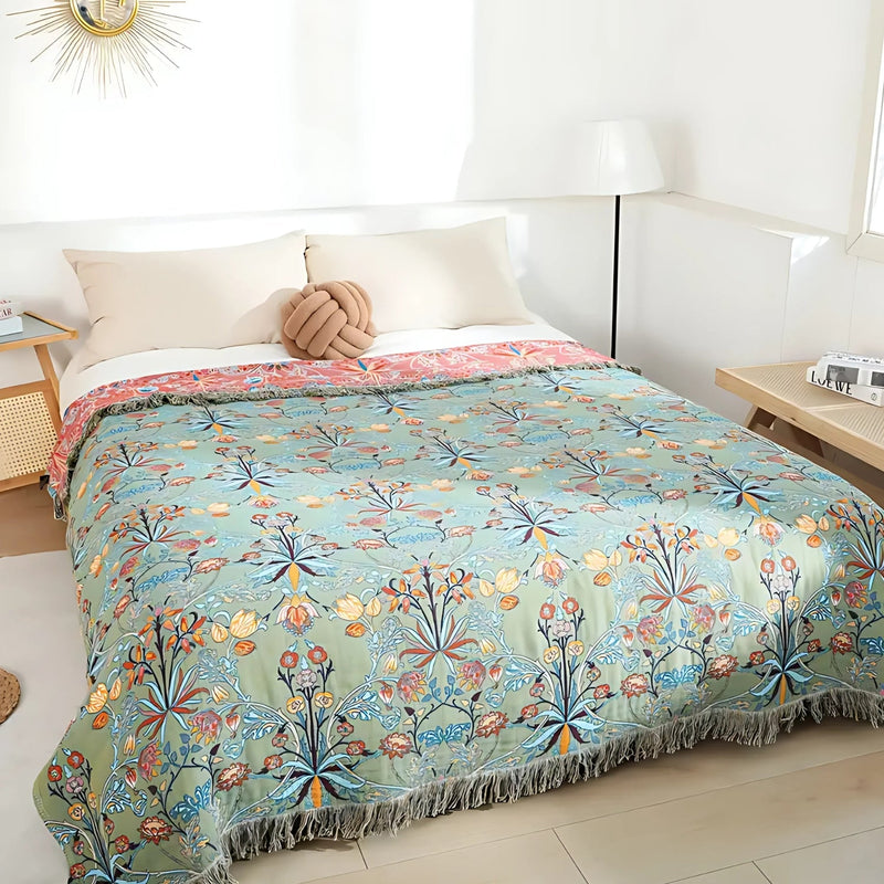 Aspen Wild Petal Pure Cotton Reversible Blanket | Cotton, Reversible