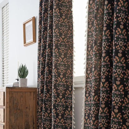 Wildflower Weave Tassel Curtain | Jacquard Fringe, Semi-Shading