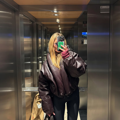 Willa Women's Jacket | Faux Leather, Oversized Fit 5