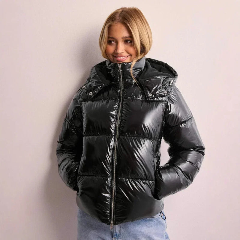 Violette Women's Puffer Jacket | Black, Red
