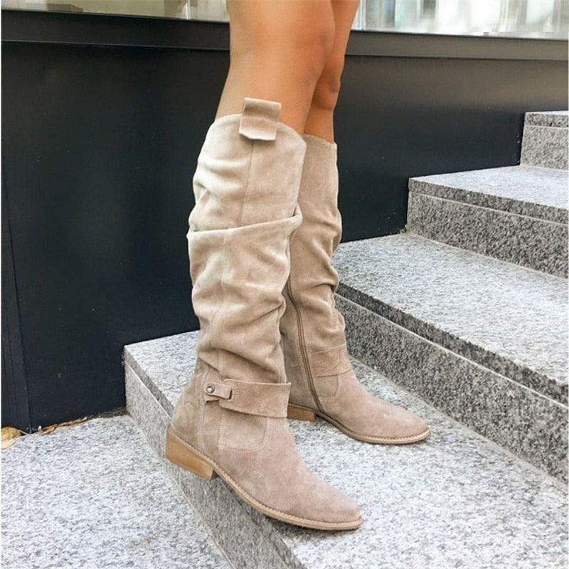 Darcy Women's Block Heel Boots | Black, Beige