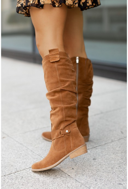 Nora Women's Block Heel Boots - fabric and finish detail