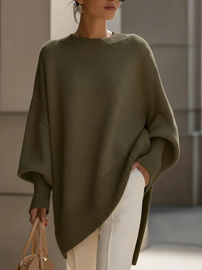 Ava Women's Oversized Sweater - fabric and finish detail