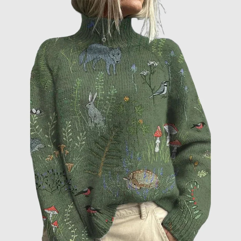 Rosa Women's Printed Sweater - front view