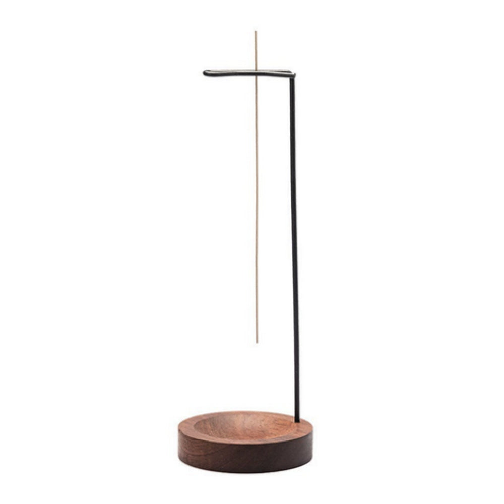 Handcrafted Wooden Incense Burner with Metal Holder