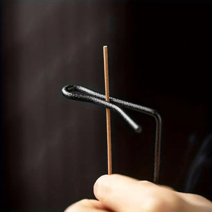Handcrafted Wooden Incense Burner with Metal Holder